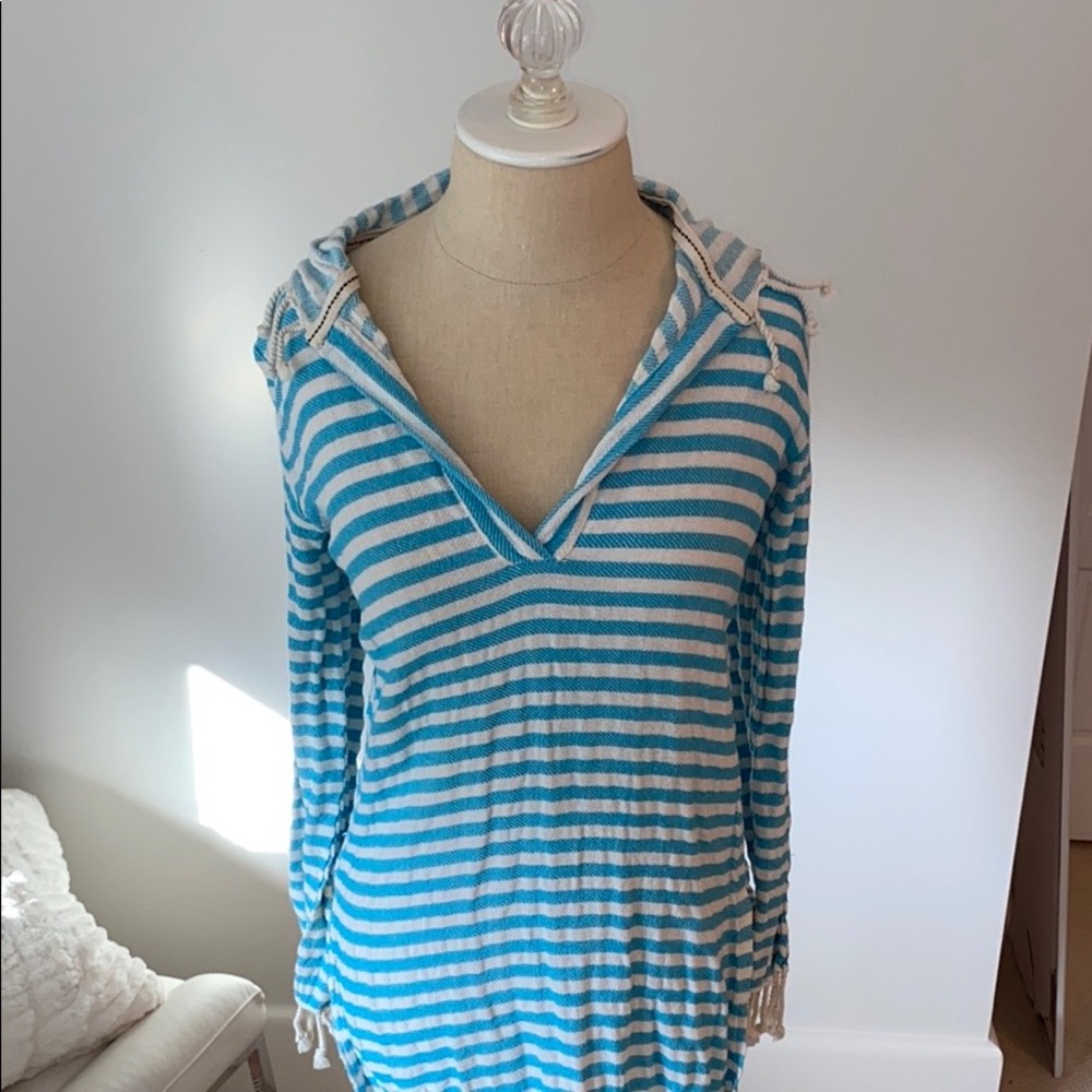 Turkish towel striped coverup